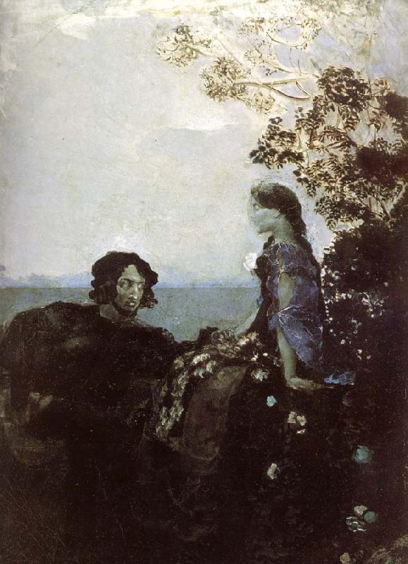Mikhail Vrubel Hamlet and Ophelia France oil painting art